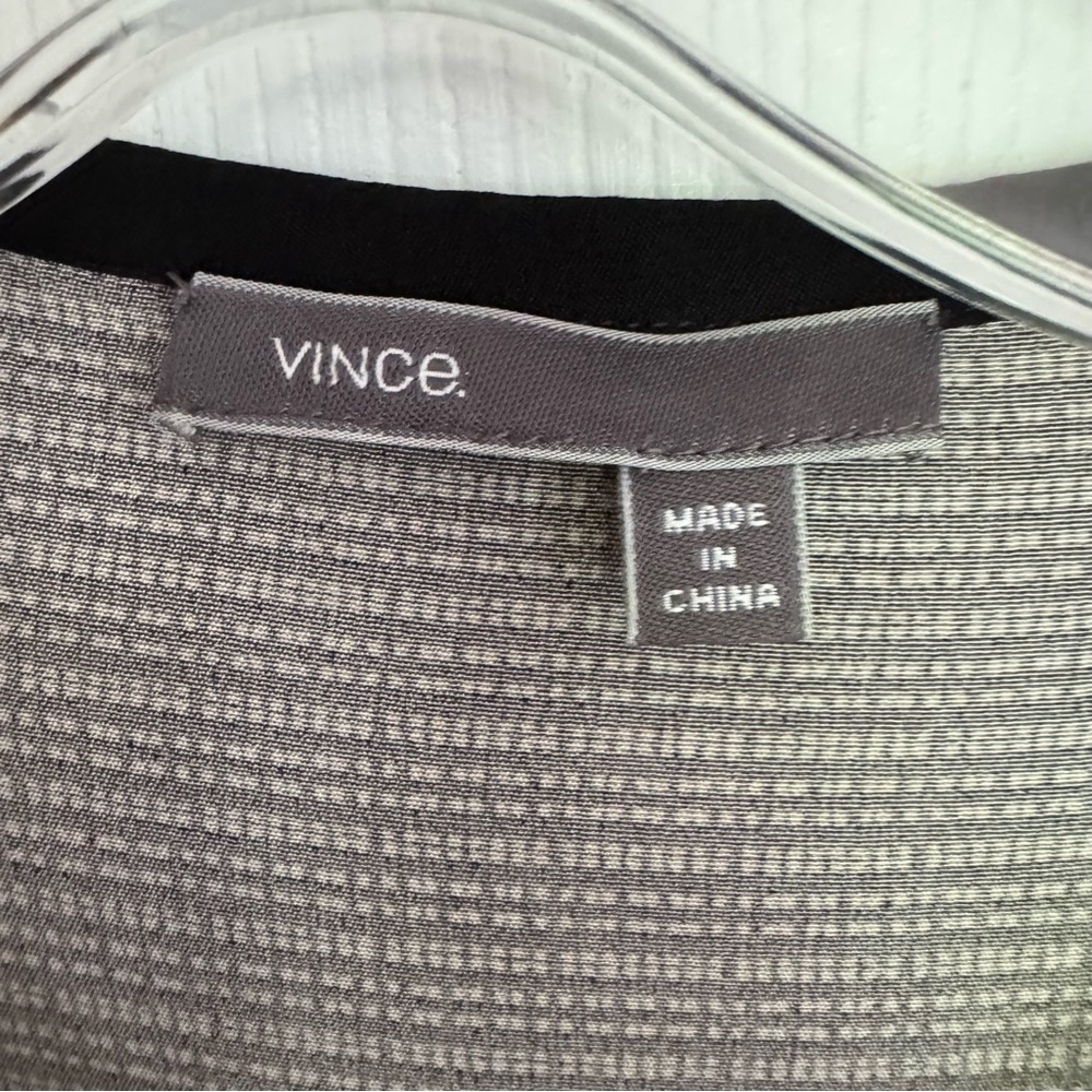 Vince Ptp 21" 100% Silk Shift Dress Black & Beige Print - Picture 7 of 9